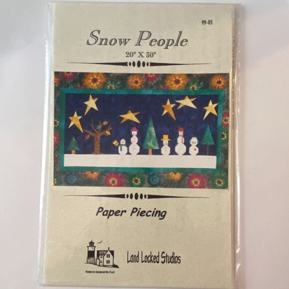 Land Locked Studios 99-05 Pattern Snow People Vintage Christmas Paper Piecing - Picture 2 of 5